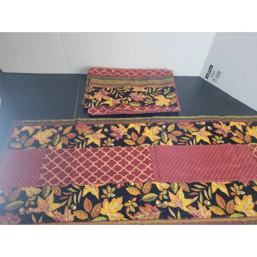 Thanksgiving Autumn‎ Fall Harvest  Placemats Set of 6 with Table Runner 36